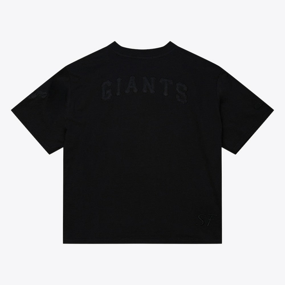 San Francisco Giants Mitchell & Ness Women's Cooperstown Collection Phantom Cropped T-Shirt - Black - Mitchell & Ness Lifestyle