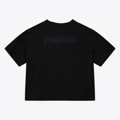Philadelphia Phillies Mitchell & Ness Women's Cooperstown Collection Phantom Cropped T-Shirt - Black - Mitchell & Ness Online