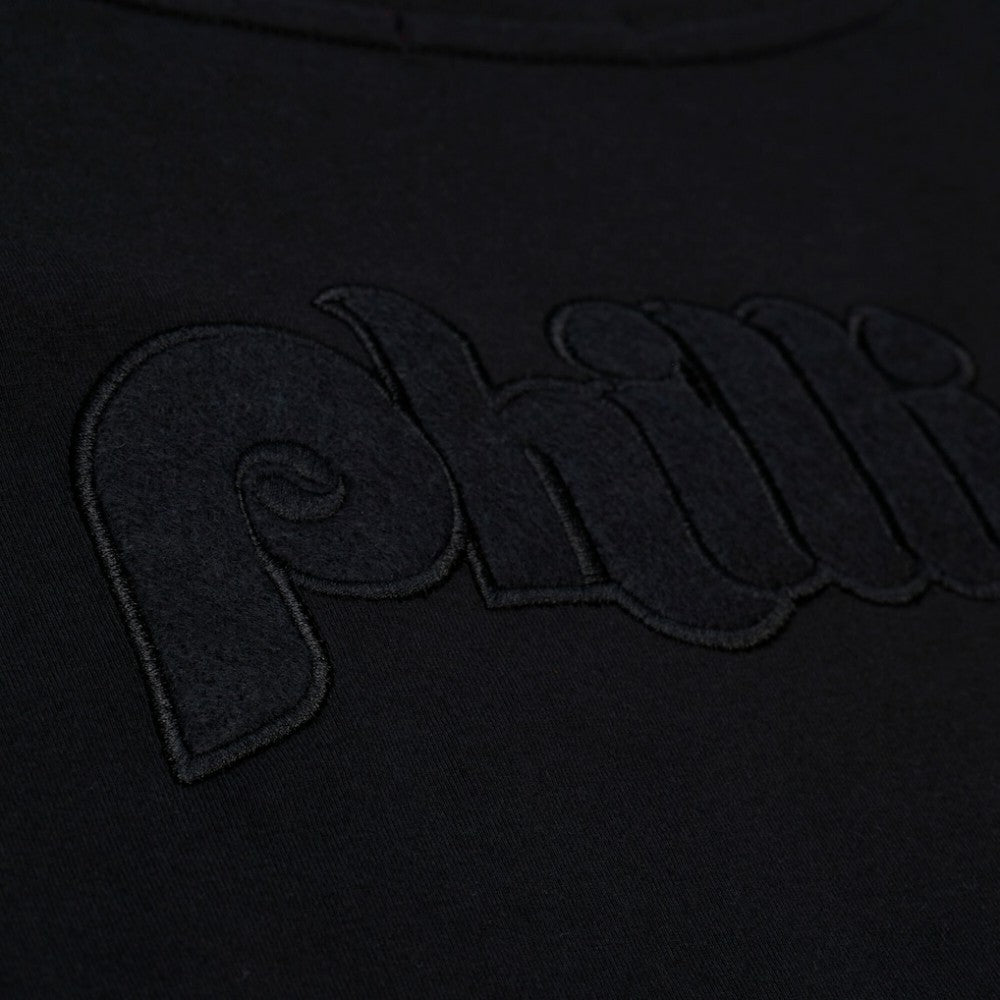Philadelphia Phillies Mitchell & Ness Women's Cooperstown Collection Phantom Cropped T-Shirt - Black - Mitchell & Ness Online