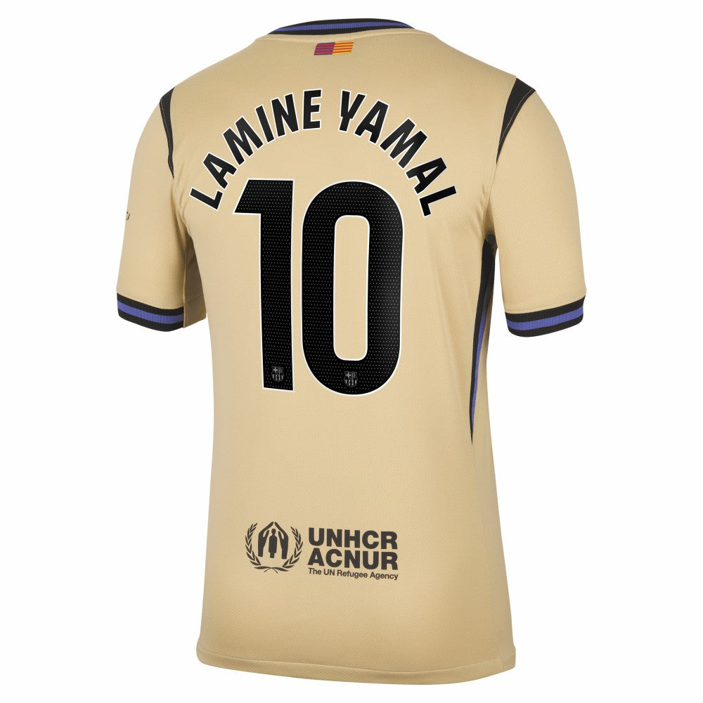 Lamine Yamal Barcelona 2025/26 Away Stadium Replica Jersey Gold - Nike outlet