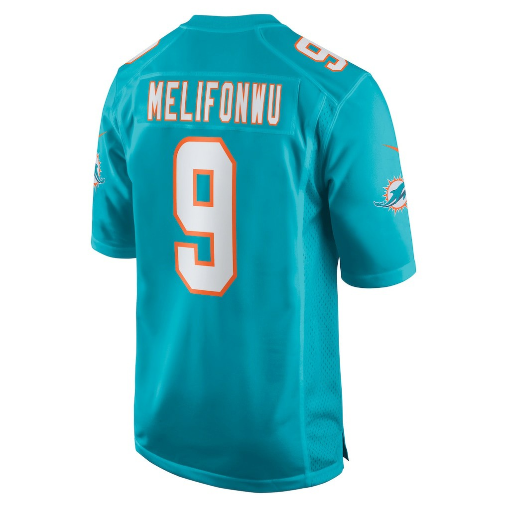 Nike Ifeatu Melifonwu Miami Dolphins Team Game Jersey Aqua