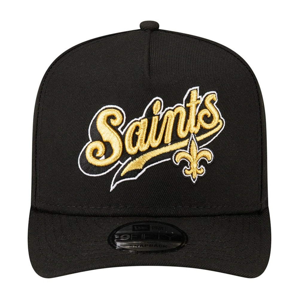 New Orleans Saints New Era Born x Raised A-Frame 9FIFTY Snapback Hat Black