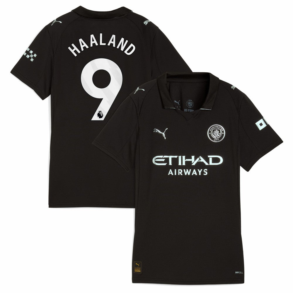 Erling Haaland Manchester City Women's 2025/26 Away Replica Player Jersey Black - Puma