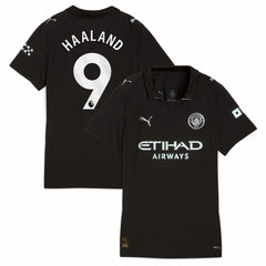 Erling Haaland Manchester City Women's 2025/26 Away Replica Player Jersey Black - Puma