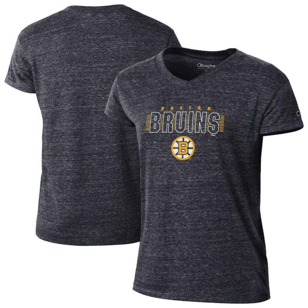 Boston Bruins Champion Women's Tri-Blend V-Neck T-Shirt - Black - NHL 203339628