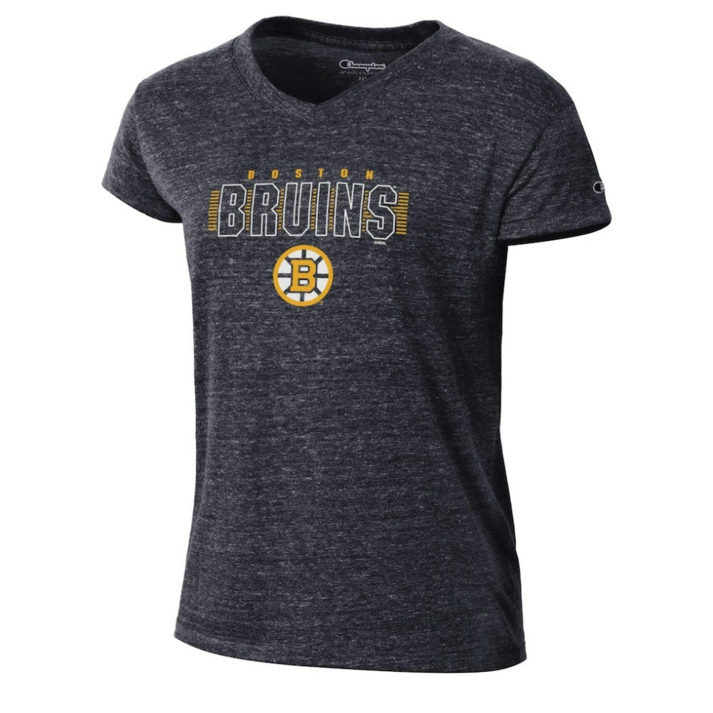 Boston Bruins Champion Women's Tri-Blend V-Neck T-Shirt - Black - NHL 203339628