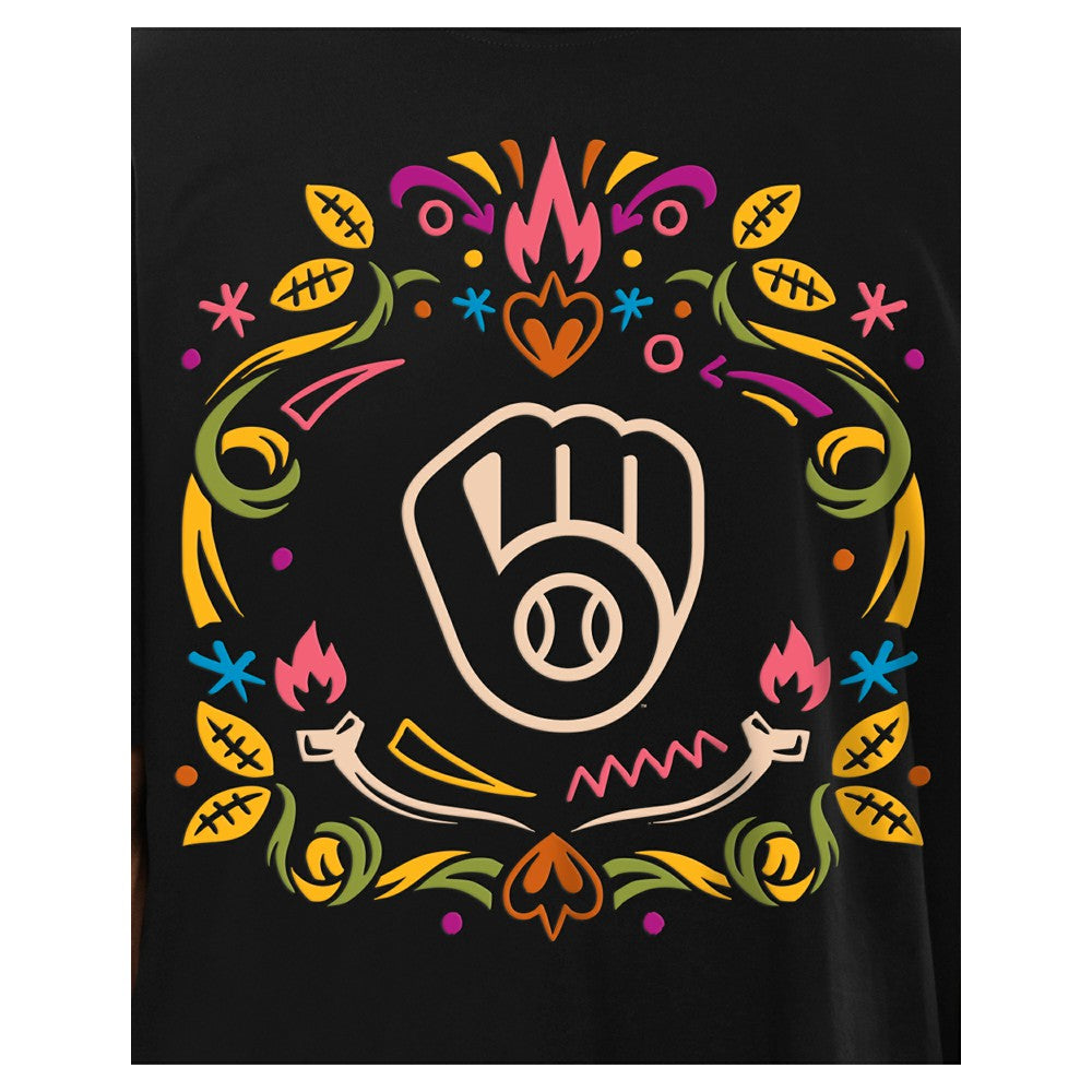 Milwaukee Brewers New Era Día de los Muertos T-Shirt - Black - New Era on Sale