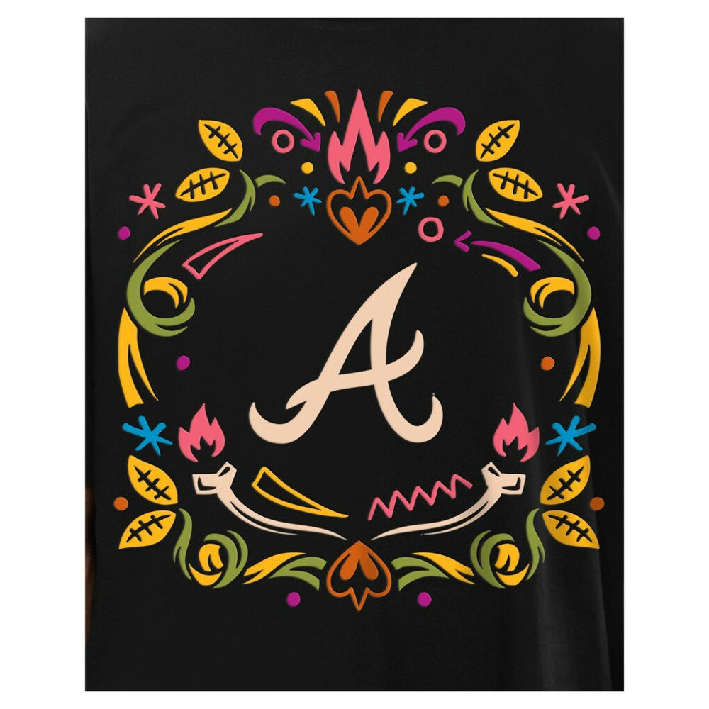 Atlanta Braves New Era Día de los Muertos T-Shirt - Black - New Era Lifestyle