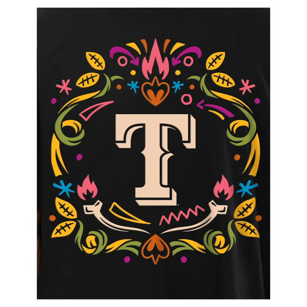 Texas Rangers New Era Día de los Muertos T-Shirt - Black - New Era Sale