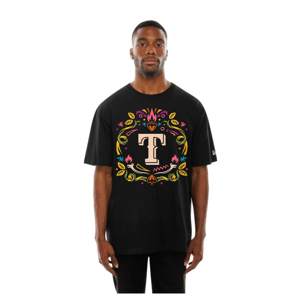 Texas Rangers New Era Día de los Muertos T-Shirt - Black - New Era Sale