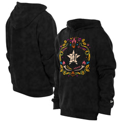 Houston Astros New Era Día de los Muertos Brushed Fleece Hoodie - Black - New Era on Sale