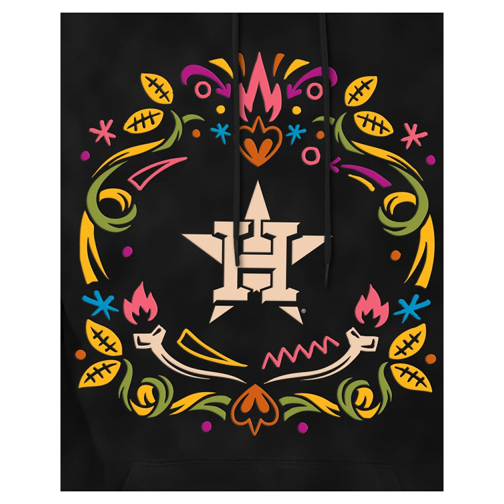 Houston Astros New Era Día de los Muertos Brushed Fleece Hoodie - Black - New Era on Sale