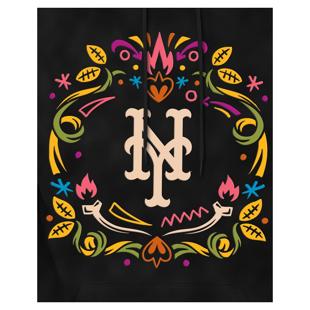 New York Mets New Era Día de los Muertos Brushed Fleece Hoodie - Black - New Era Sale