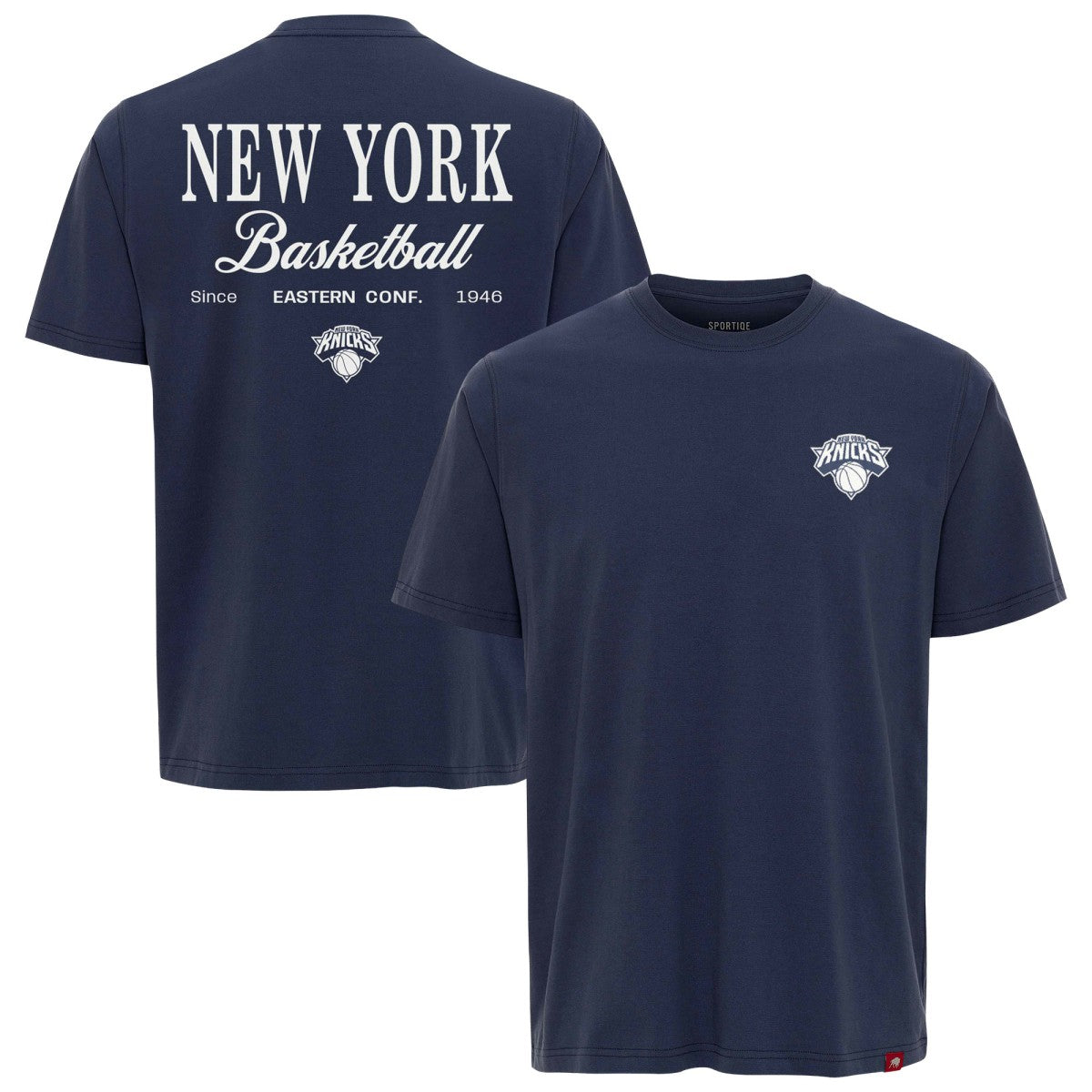 New York Knicks Sportiqe Unisex Athletic Club Collection Duke Relaxed Fit Premium T-Shirt Blue