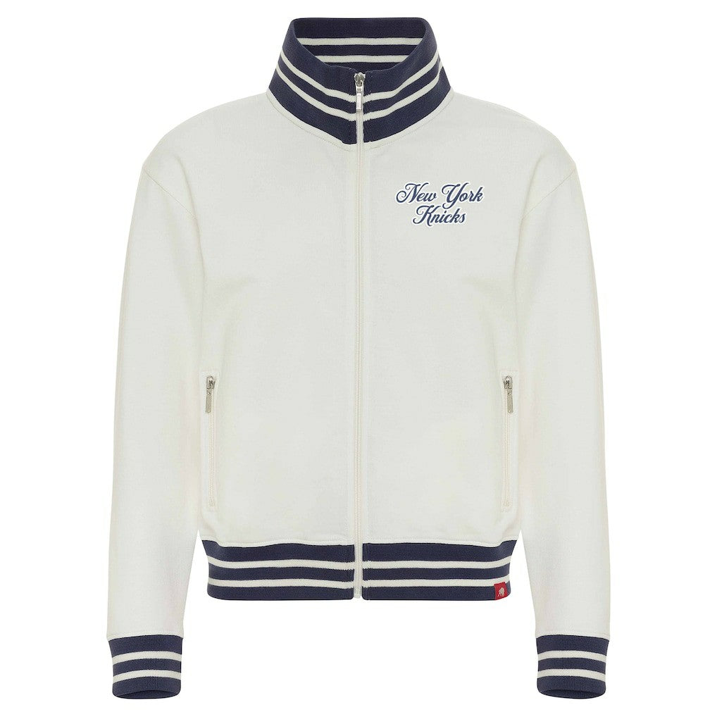 New York Knicks Sportiqe Women's Athletic Club Collection Sutton French Terry Full-Zip Jacket Cream
