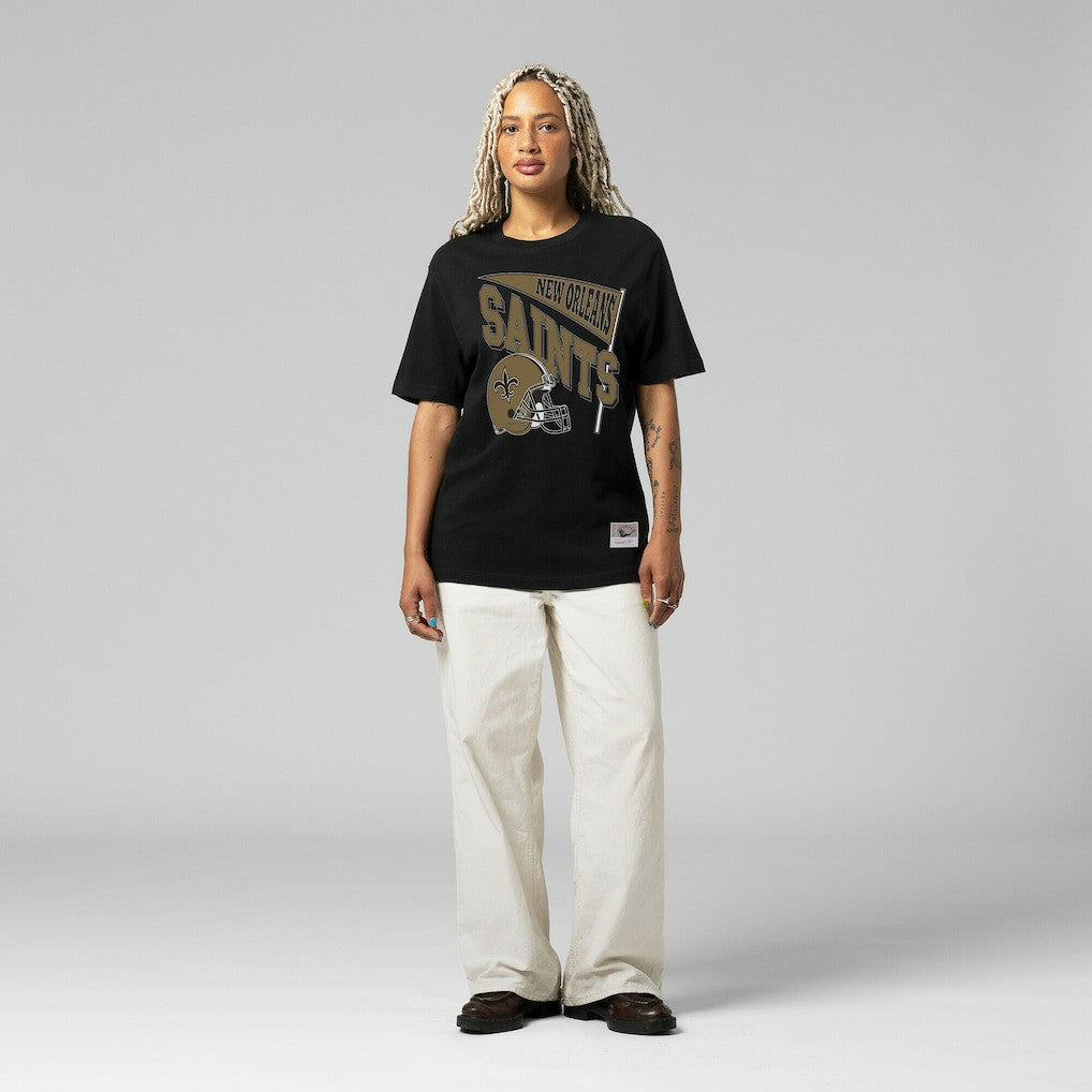 Mitchell & Ness New Orleans Saints Women's Team Dynamic Boyfriend T-Shirt Black