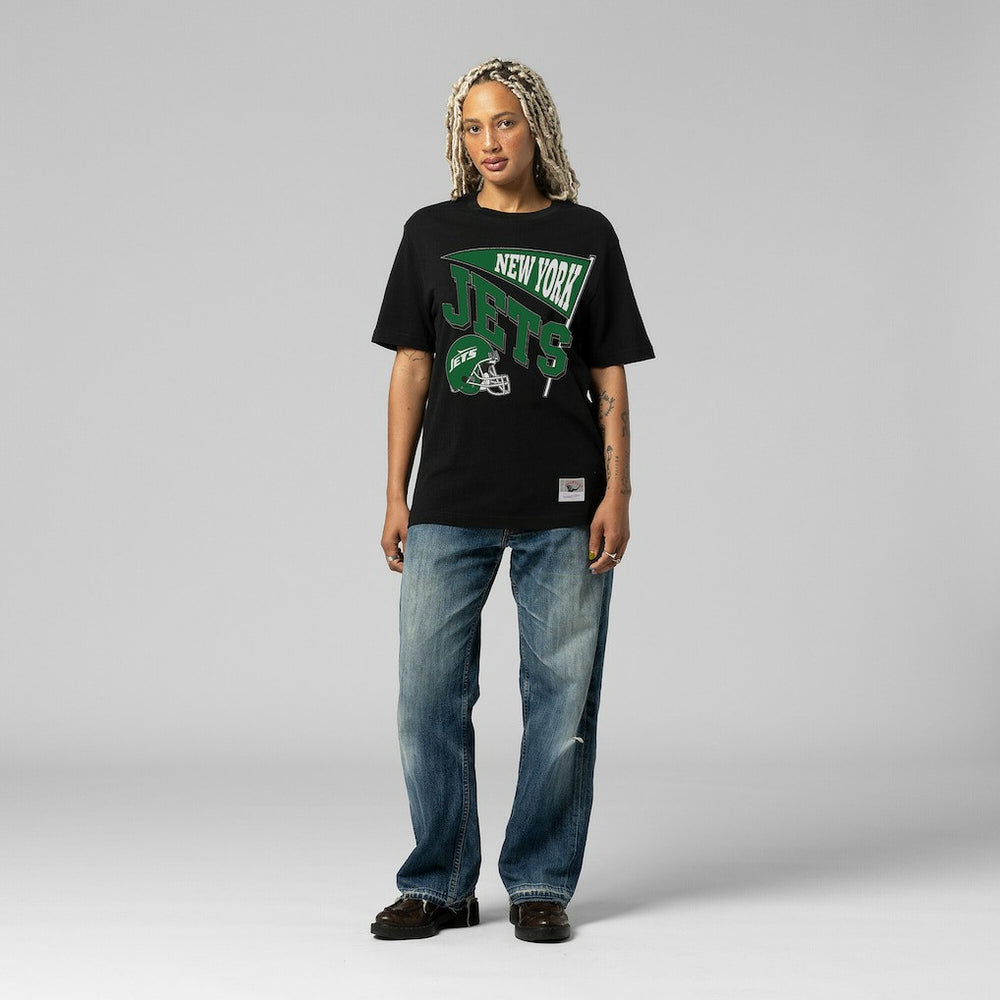 Mitchell & Ness New York Jets Women's Team Dynamic Boyfriend T-Shirt Black