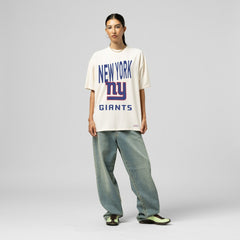 Mitchell & Ness New York Giants Women's Logo Rise Boyfriend T-Shirt Cream