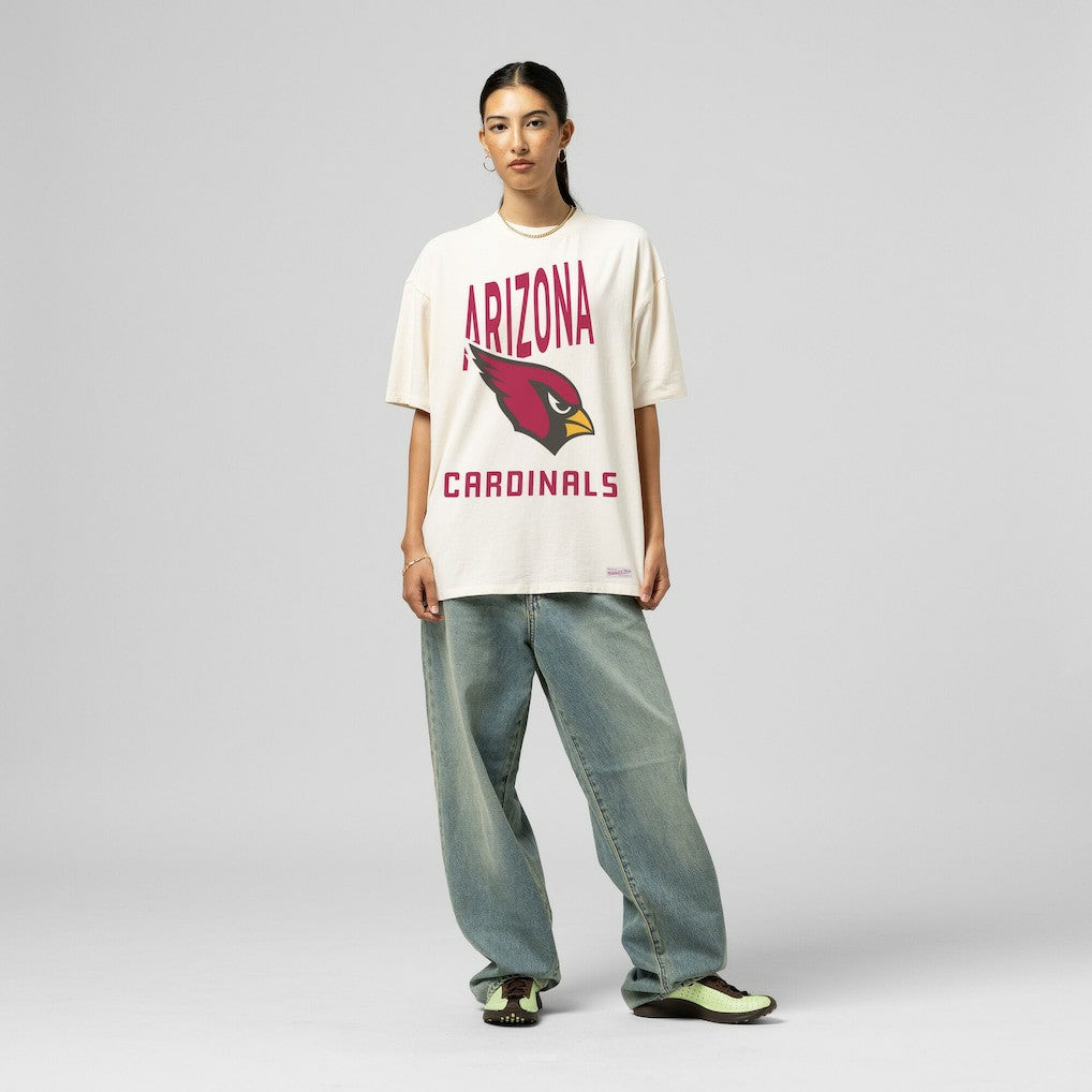 Mitchell & Ness Arizona Cardinals Women's Logo Rise Boyfriend T-Shirt Cream