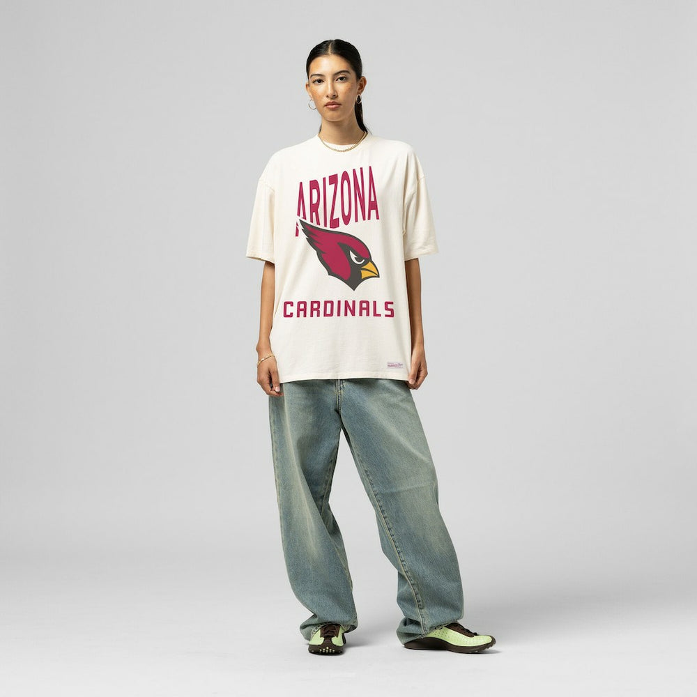 Mitchell & Ness Arizona Cardinals Women's Logo Rise Boyfriend T-Shirt Cream