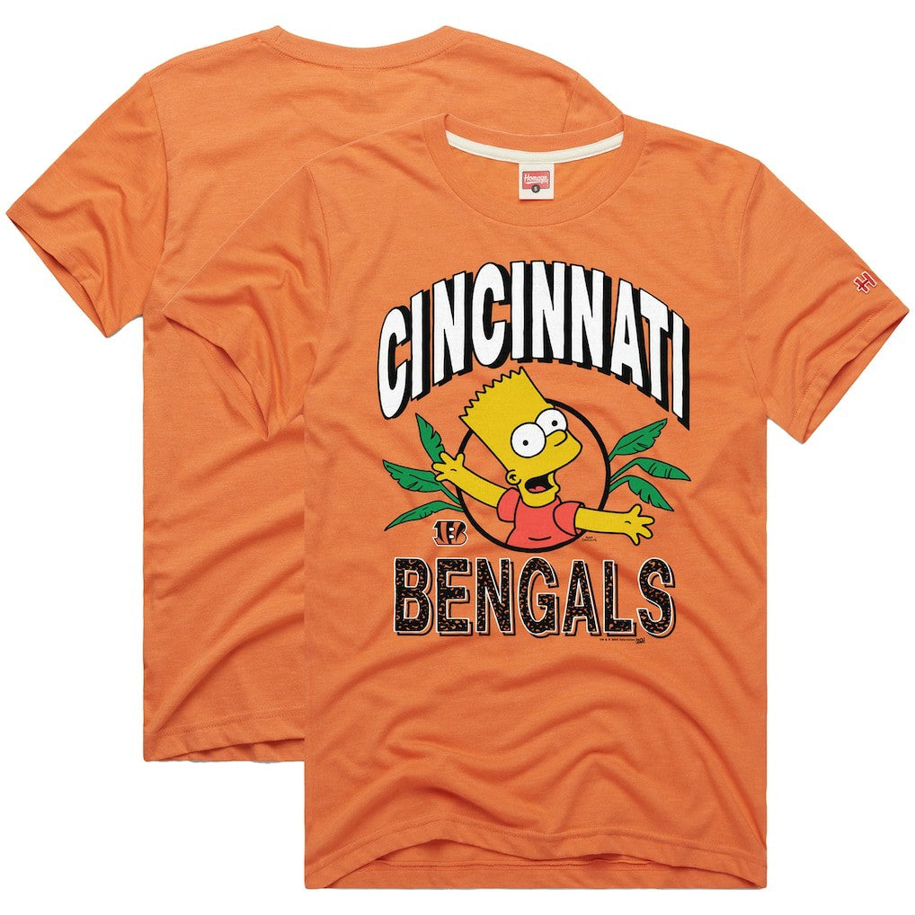 Cincinnati Bengals Homage x The Simpsons Unisex Tri-Blend T-Shirt Orange