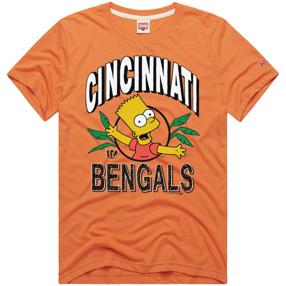 Cincinnati Bengals Homage x The Simpsons Unisex Tri-Blend T-Shirt Orange