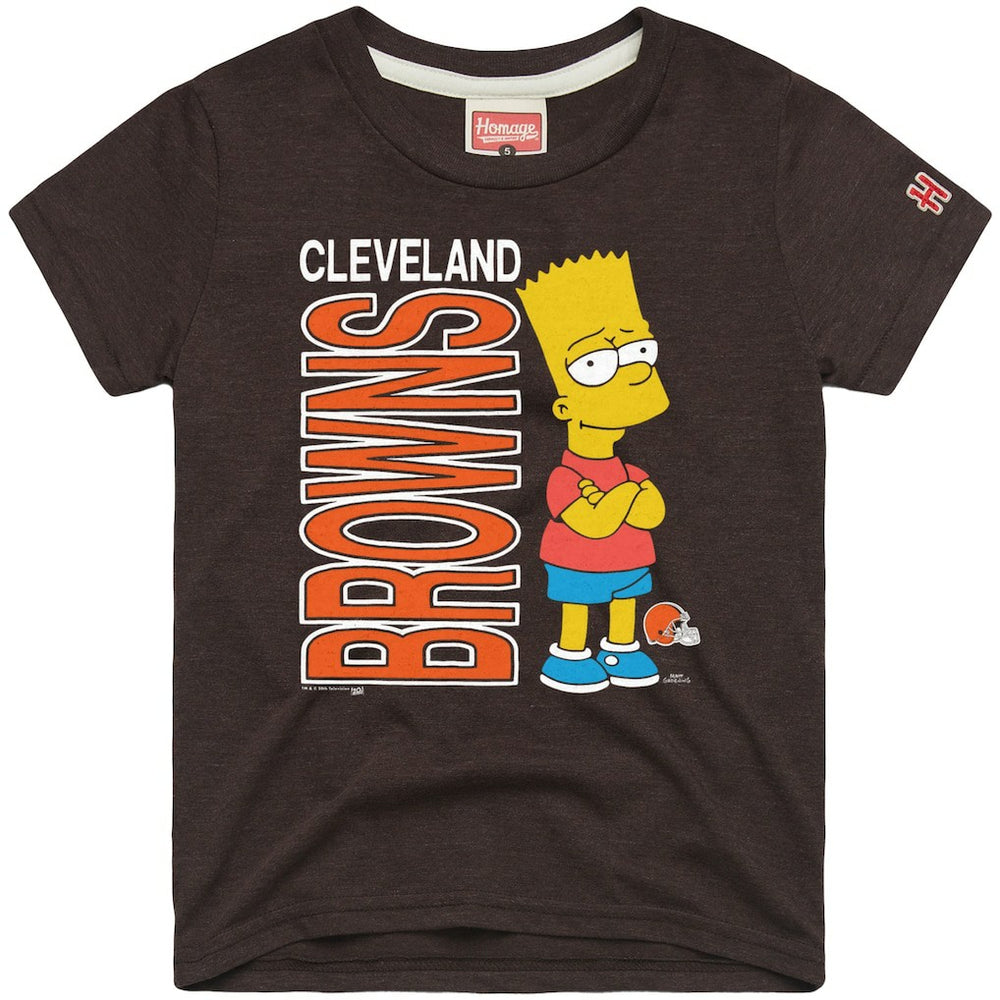 Cleveland Browns Homage x The Simpsons Unisex Tri-Blend T-Shirt Brown