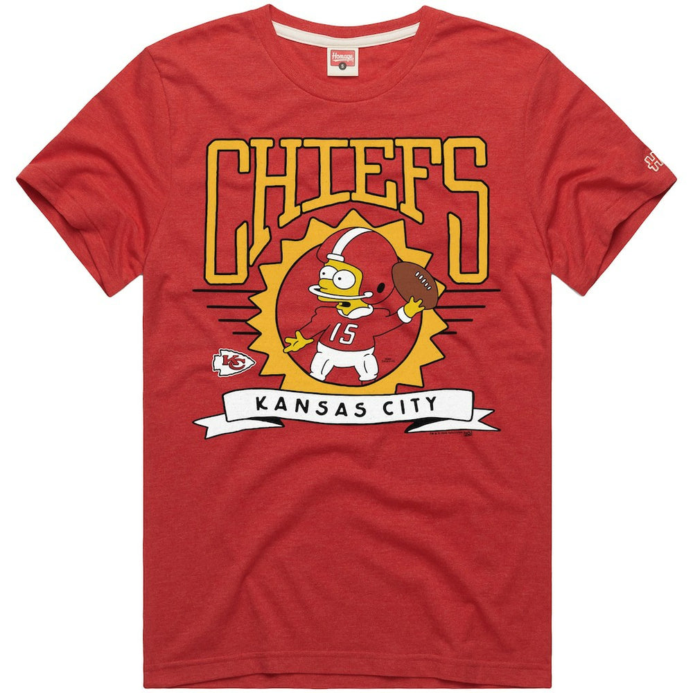 Kansas City Chiefs Homage x The Simpsons Unisex Tri-Blend T-Shirt Red