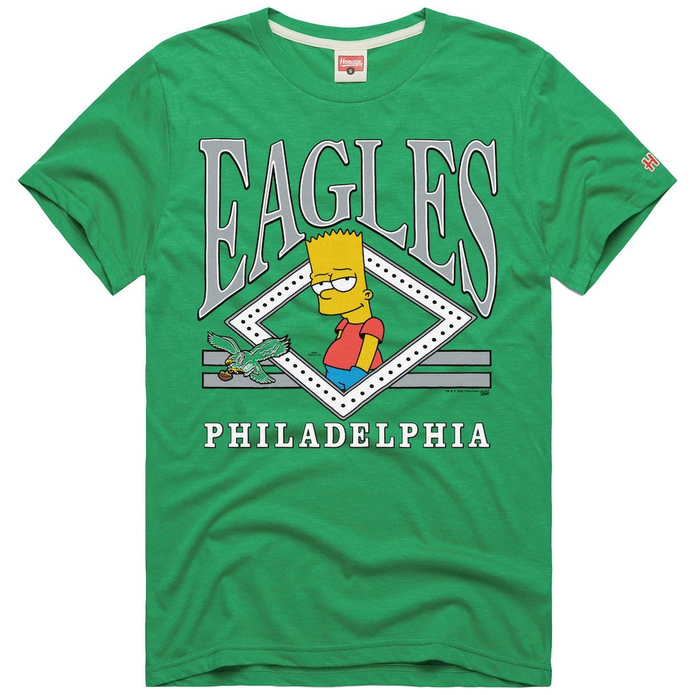 Philadelphia Eagles Homage x The Simpsons Unisex Tri-Blend T-Shirt Kelly Green