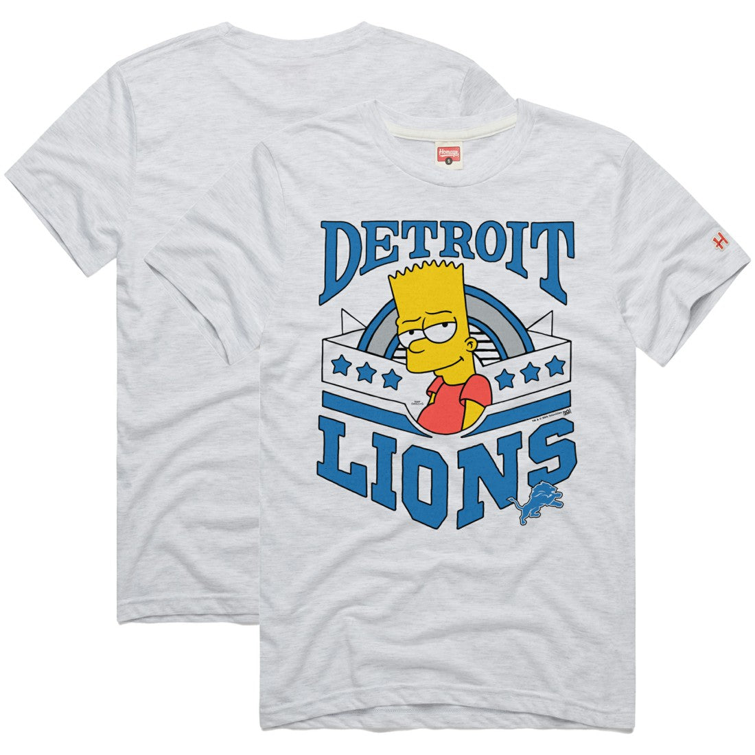 Detroit Lions Homage x The Simpsons Unisex Tri-Blend T-Shirt White