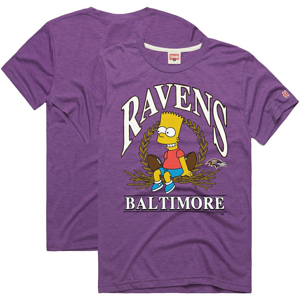 Baltimore Ravens Homage x The Simpsons Unisex Tri-Blend T-Shirt Purple