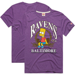 Baltimore Ravens Homage x The Simpsons Unisex Tri-Blend T-Shirt Purple