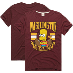 Washington Commanders Homage x The Simpsons Unisex Tri-Blend T-Shirt Burgundy