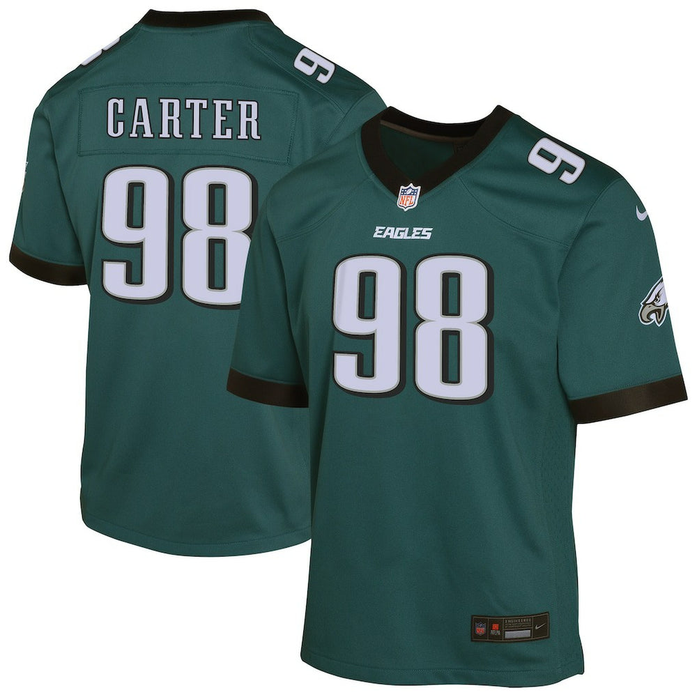 Nike Jalen Carter Philadelphia Eagles Youth Game Player Jersey Midnight Green