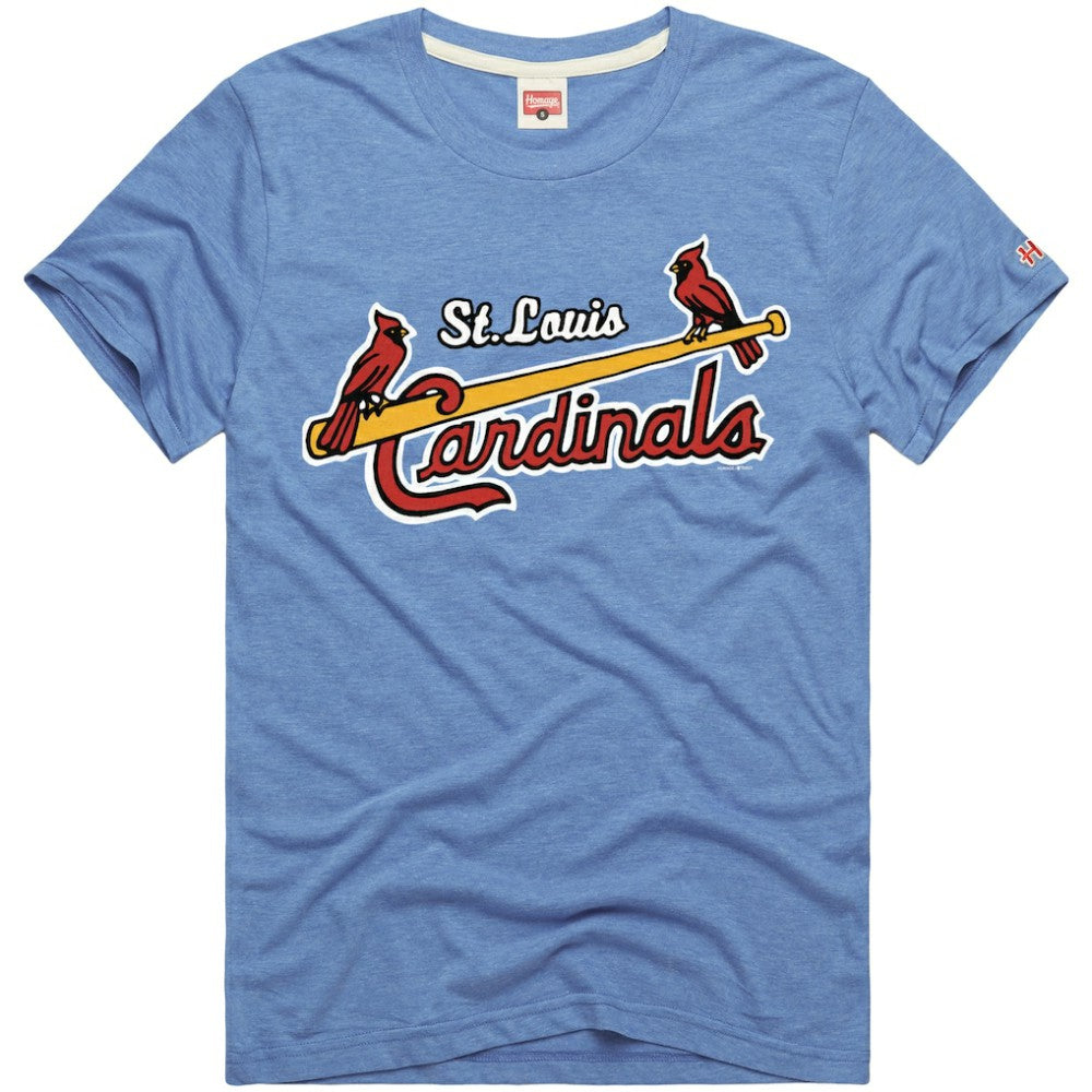 St. Louis Cardinals Homage Hyper Local Refresh Tri-Blend T-Shirt - Light Blue - MLB Sale