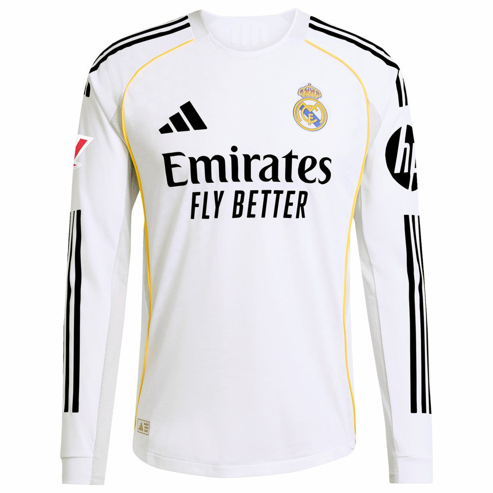 Kylian Mbappé Real Madrid 2025/26 Home Long Sleeve Player Jersey White - Adidas for sale