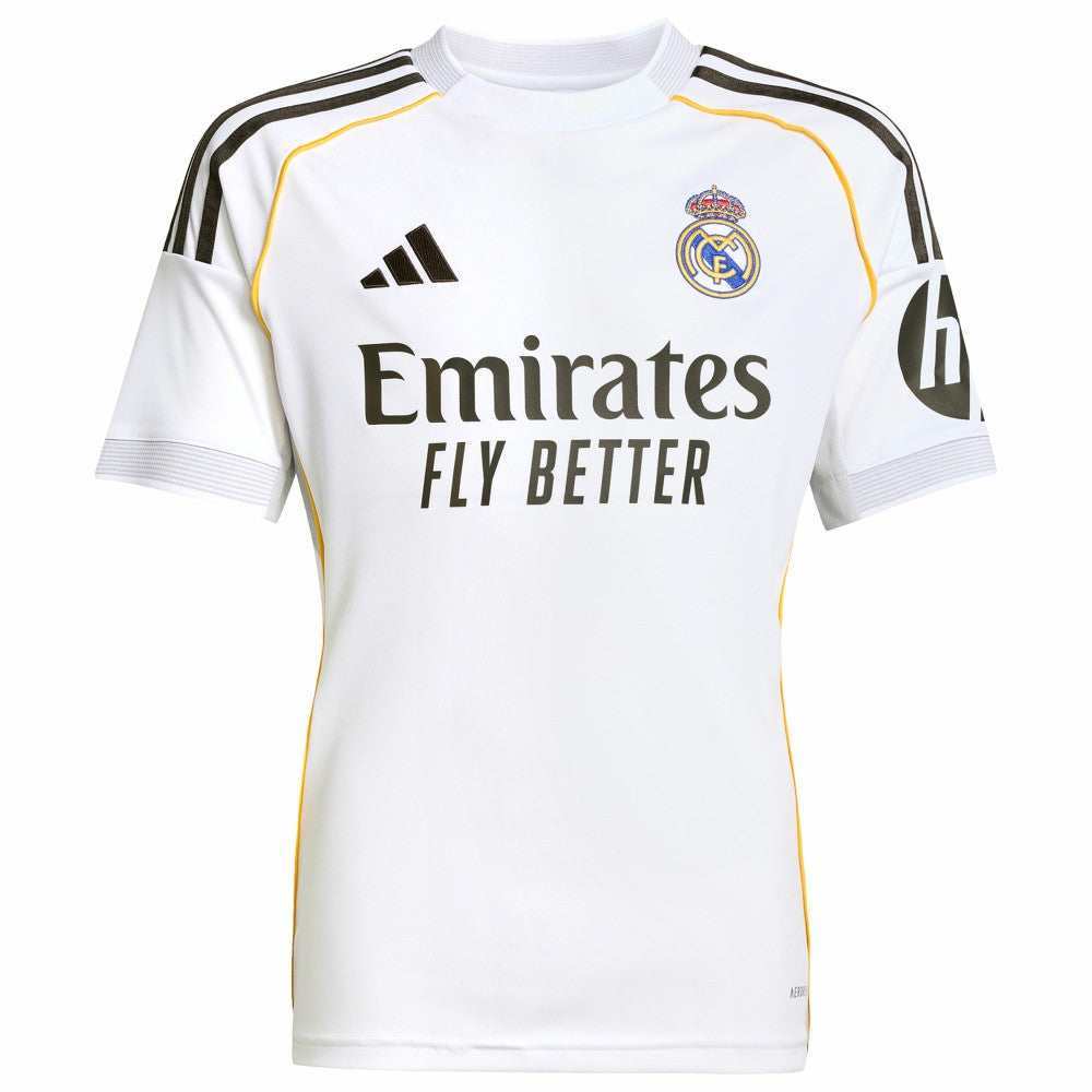 Kylian Mbappé Real Madrid Youth 2025/26 Home Replica Player Jersey White - Adidas