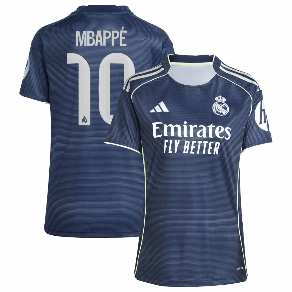 Kylian Mbappé Real Madrid Women's 2025/26 Away Replica Player Jersey Blue - Adidas Discount