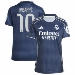 Kylian Mbappé Real Madrid Women's 2025/26 Away Replica Player Jersey Blue - Adidas Discount