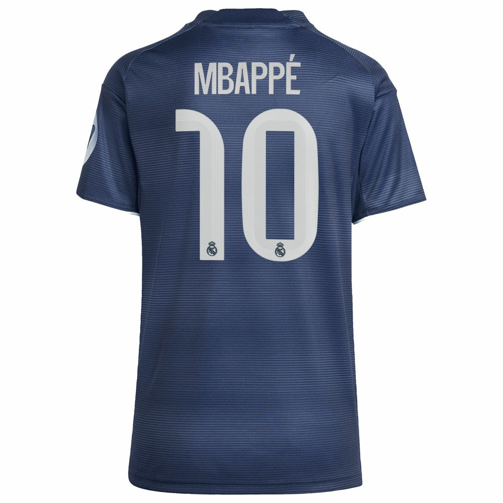 Kylian Mbappé Real Madrid Women's 2025/26 Away Replica Player Jersey Blue - Adidas Discount