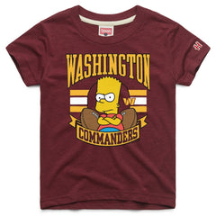 Washington Commanders Homage x The Simpsons Youth Tri-Blend T-Shirt Burgundy