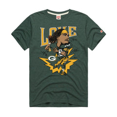 Jordan Love Green Bay Packers Homage Unisex Caricature Player Graphic Tri-Blend T-Shirt Green