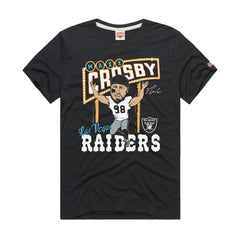 Maxx Crosby Las Vegas Raiders Homage Unisex Caricature Player Graphic Tri-Blend T-Shirt Charcoal
