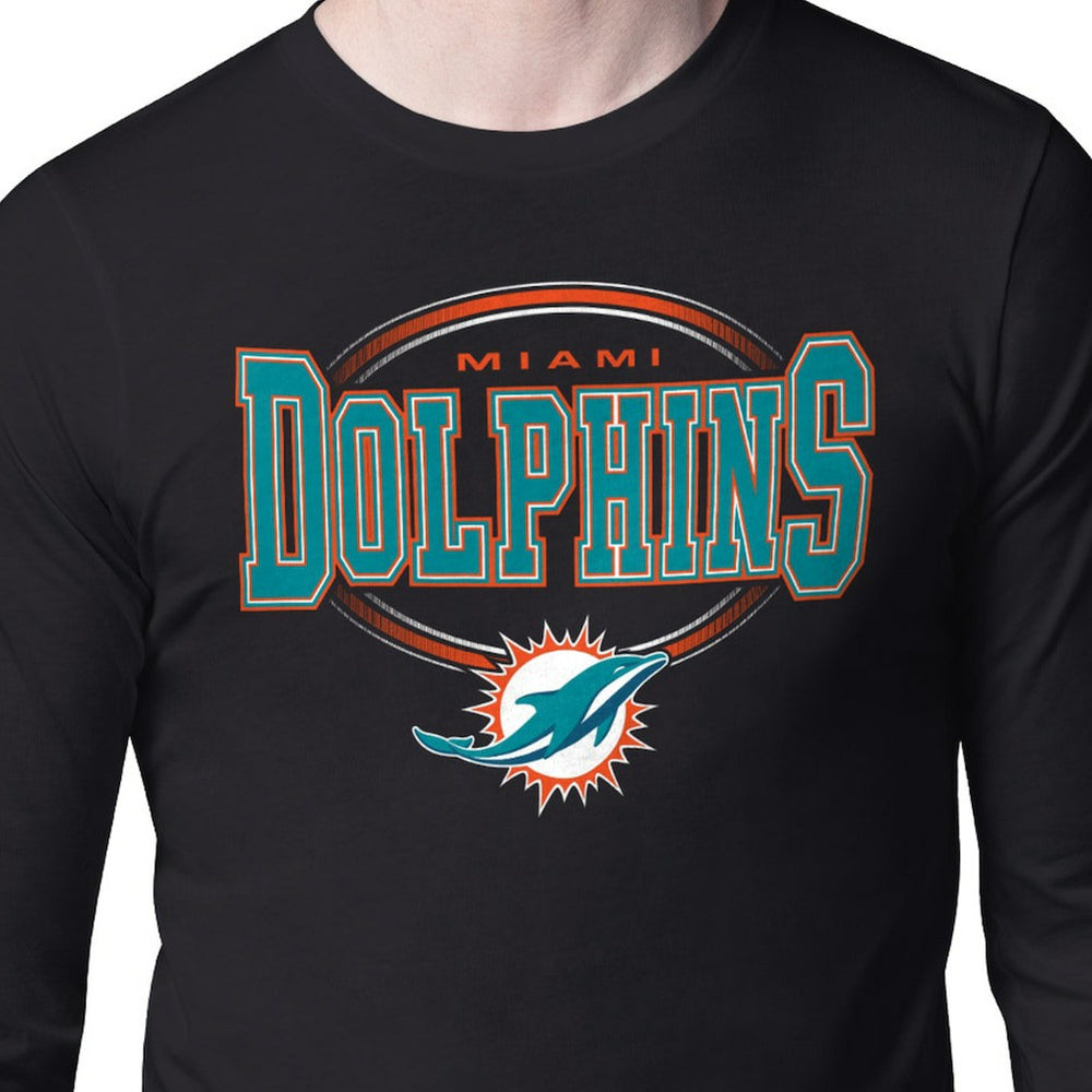 Miami Dolphins Starter Team Track Graphic Long Sleeve T-Shirt Black
