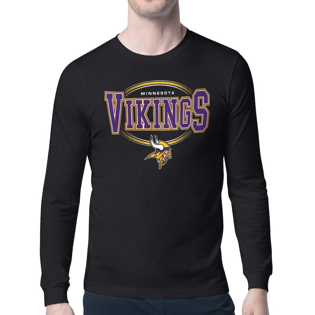 Minnesota Vikings Starter Team Track Graphic Long Sleeve T-Shirt Black