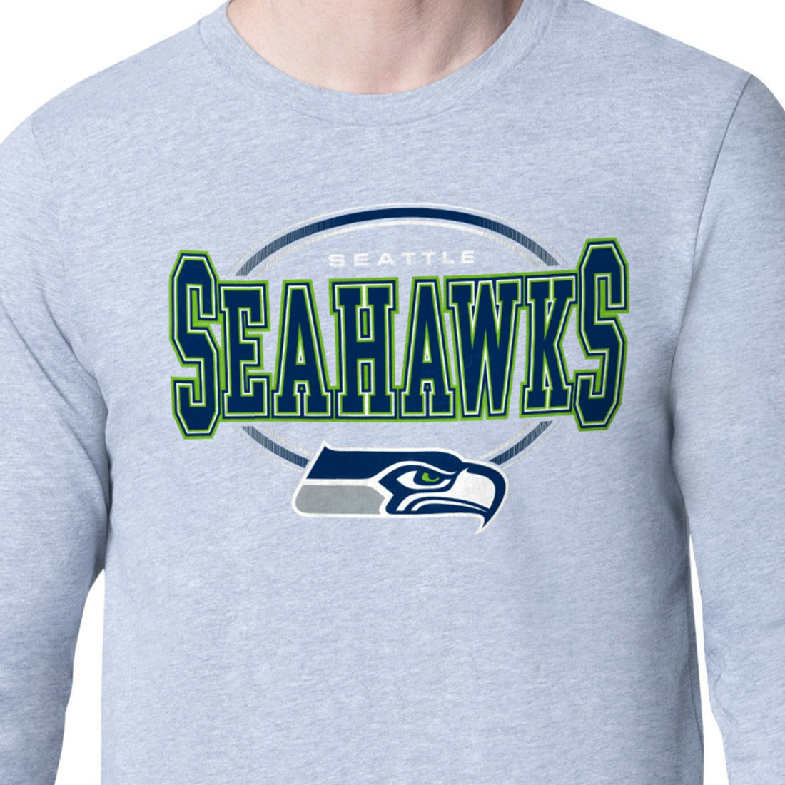 Seattle Seahawks Starter Team Track Graphic Long Sleeve T-Shirt Heather Gray
