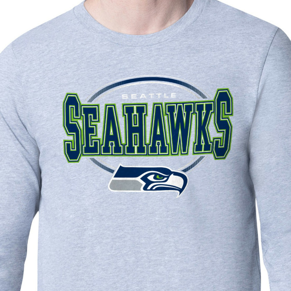 Seattle Seahawks Starter Team Track Graphic Long Sleeve T-Shirt Heather Gray