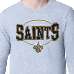 New Orleans Saints Starter Team Track Graphic Long Sleeve T-Shirt Heather Gray