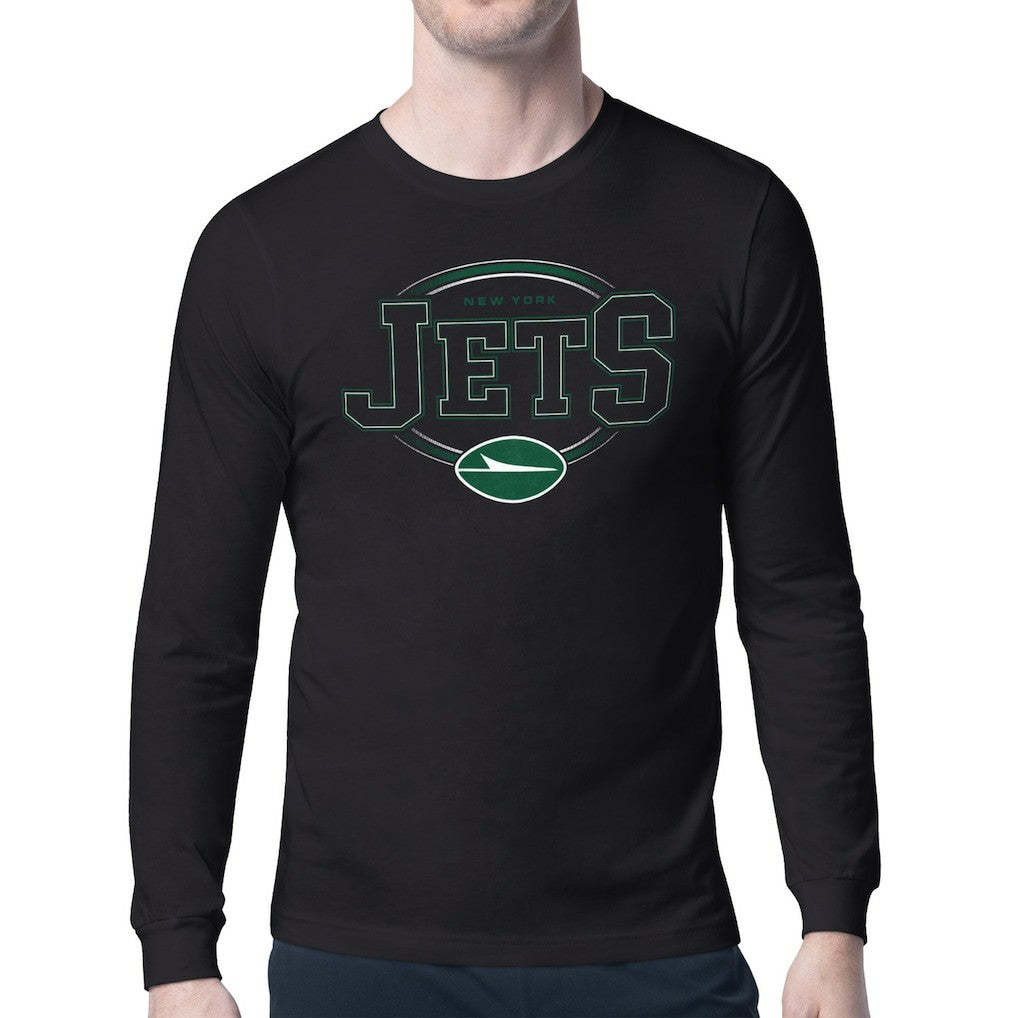 New York Jets Starter Team Track Graphic Long Sleeve T-Shirt Black
