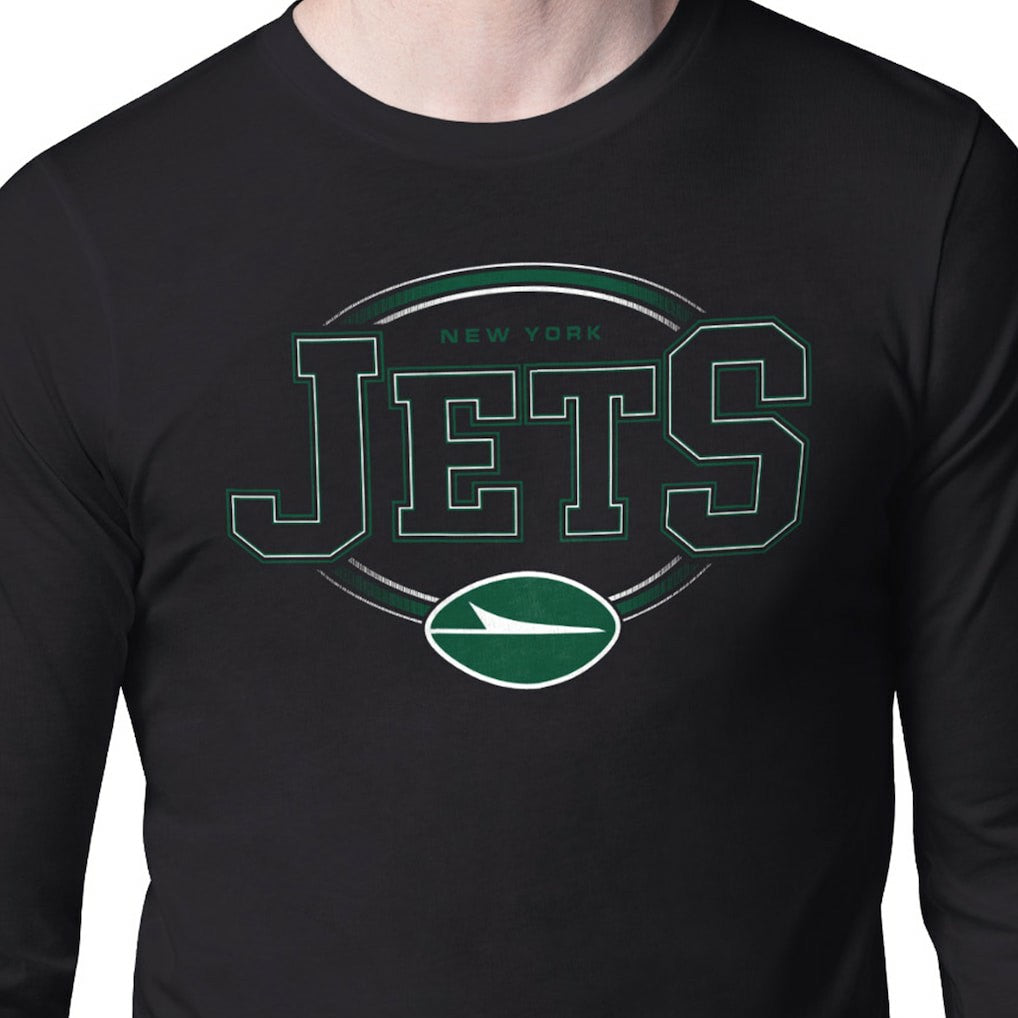 New York Jets Starter Team Track Graphic Long Sleeve T-Shirt Black